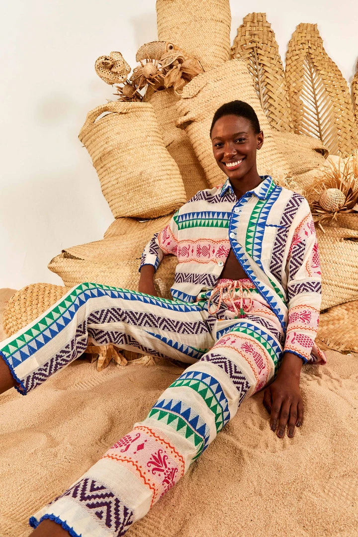 FARM RIO Multicolored Pineapple Jacquard Pants New In 1 FARM RIO Multicolored Pineapple Jacquard Pants New In