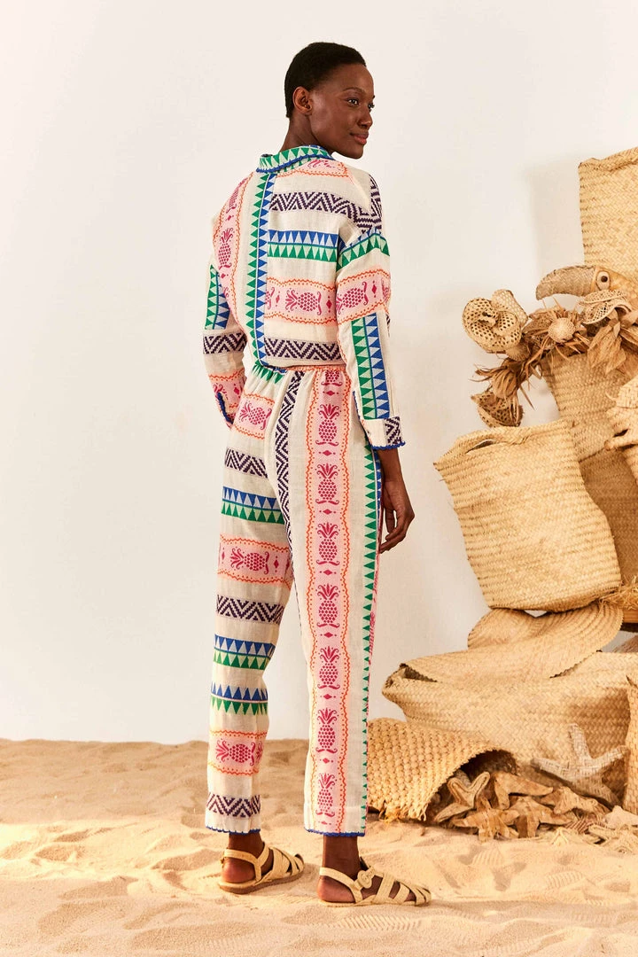 FARM RIO Multicolored Pineapple Jacquard Pants New In 2 FARM RIO Multicolored Pineapple Jacquard Pants New In