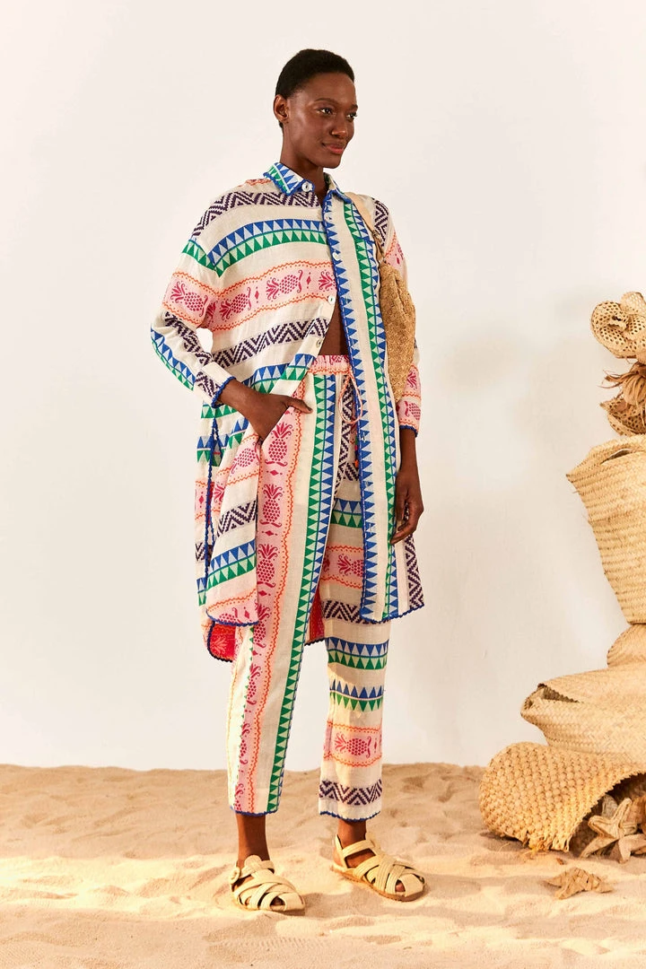 FARM RIO Multicolored Pineapple Jacquard Pants New In 4 FARM RIO Multicolored Pineapple Jacquard Pants New In