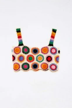 FARM RIO Rainbow Fun Crochet Top
