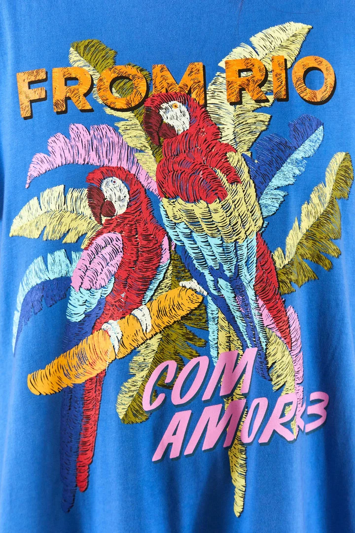 FARM RIO Blue From Rio With Love T-Shirt Dress 5 FARM RIO Blue From Rio With Love T-Shirt Dress