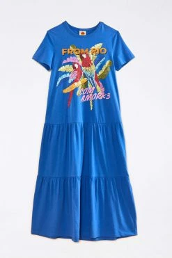 FARM RIO Blue From Rio With Love T-Shirt Dress 11 FARM RIO Blue From Rio With Love T-Shirt Dress