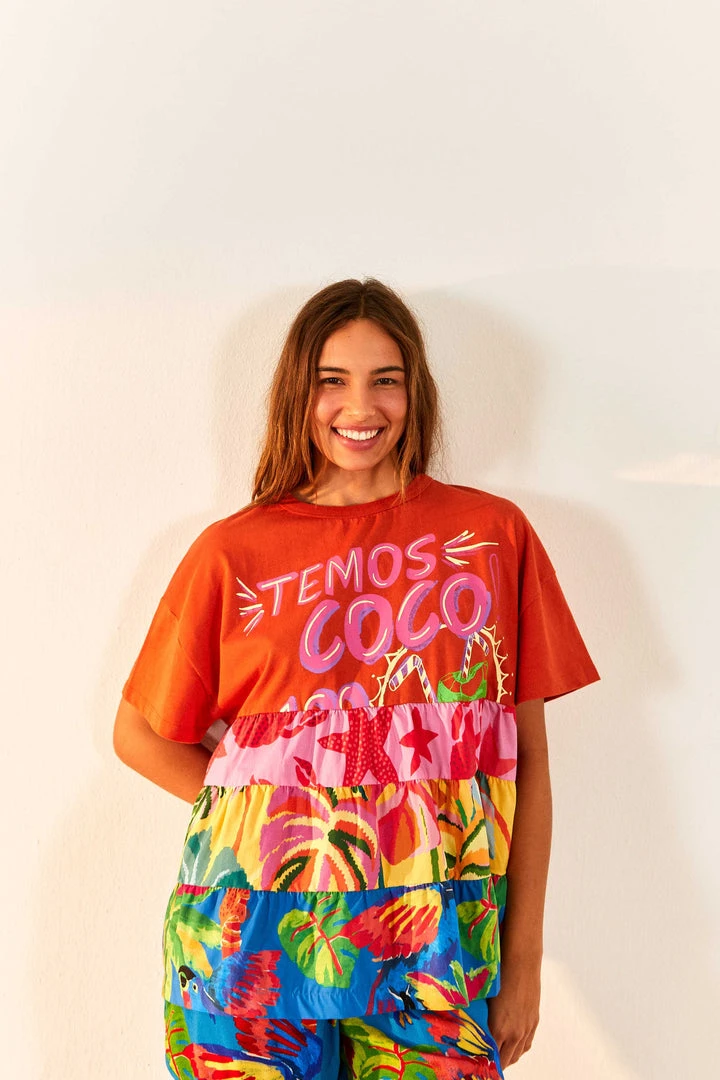 FARM RIO Temos Coco T-Shirt Blouse New In 1 FARM RIO Temos Coco T-Shirt Blouse New In