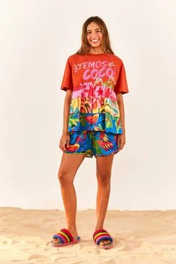 FARM RIO Temos Coco T-Shirt Blouse New In 9 FARM RIO Temos Coco T-Shirt Blouse New In