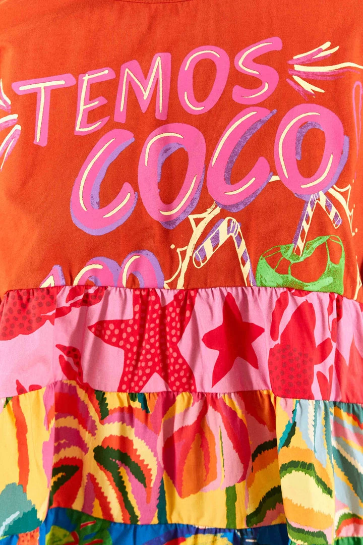 FARM RIO Temos Coco T-Shirt Blouse New In 5 FARM RIO Temos Coco T-Shirt Blouse New In