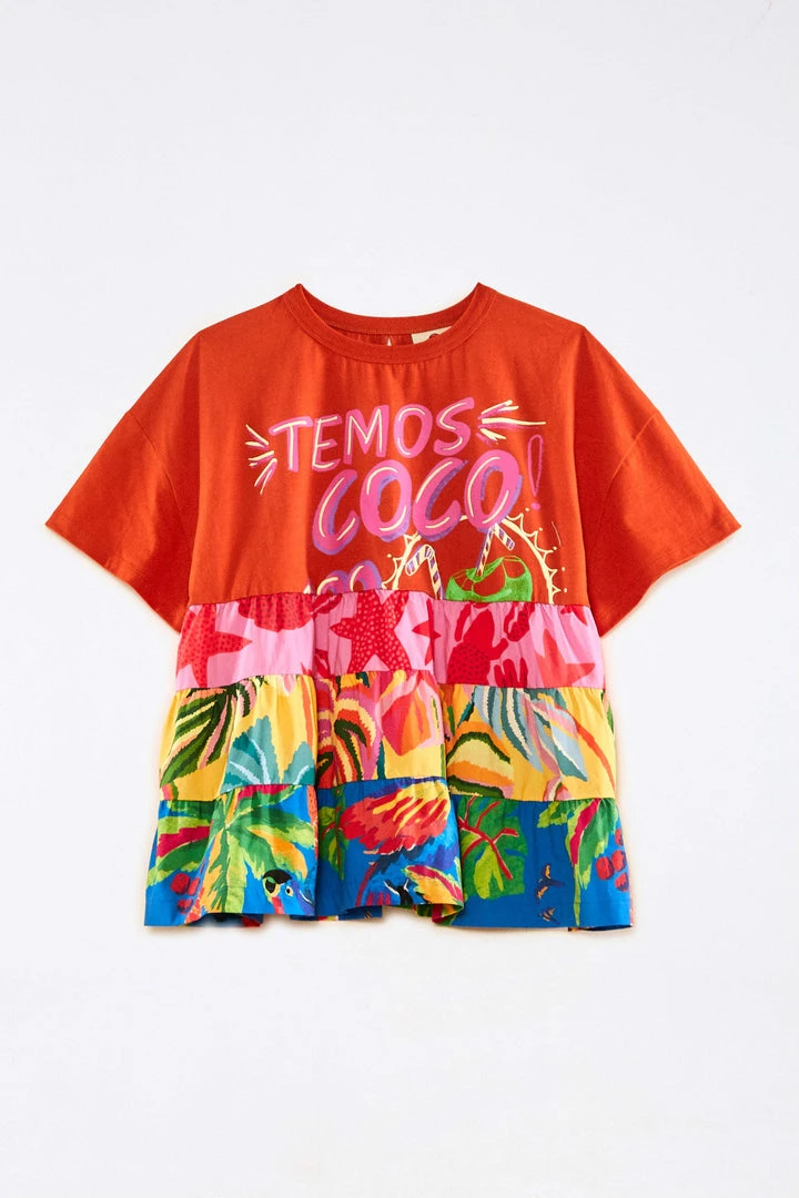 FARM RIO Temos Coco T-Shirt Blouse New In 7 FARM RIO Temos Coco T-Shirt Blouse New In
