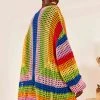 FARM RIO Multicolor Crochet Cardigan