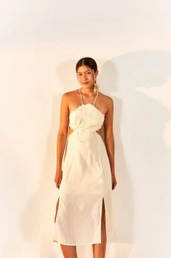 FARM RIO Flower Top Cut Out Midi Dress