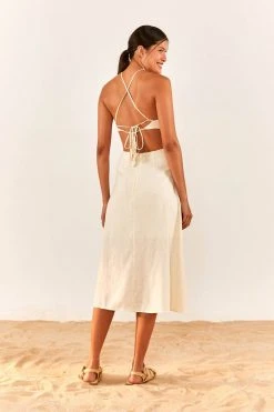 FARM RIO Flower Top Cut Out Midi Dress