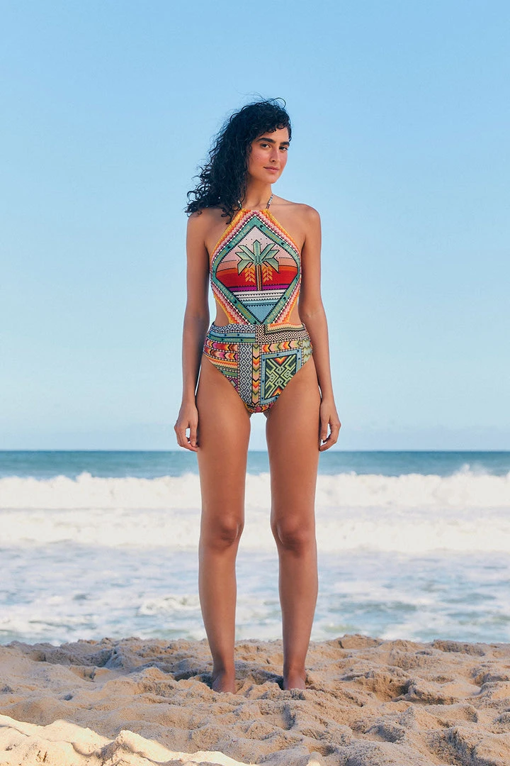FARM RIO New In Banana Scarves One-Piece Swimsuit 4 FARM RIO New In Banana Scarves One-Piece Swimsuit