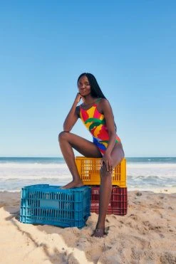 FARM RIO Graphic Sunshine One-Piece Swimsuit New In