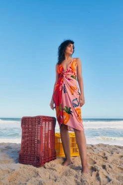 FARM RIO MIXED FRUITS OCEAN COVER UP New In