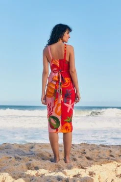 FARM RIO MIXED FRUITS OCEAN COVER UP New In 8 FARM RIO MIXED FRUITS OCEAN COVER UP New In