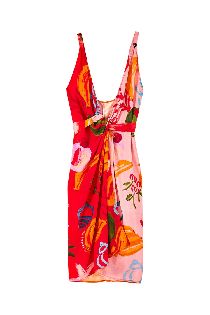 FARM RIO MIXED FRUITS OCEAN COVER UP New In 5 FARM RIO MIXED FRUITS OCEAN COVER UP New In