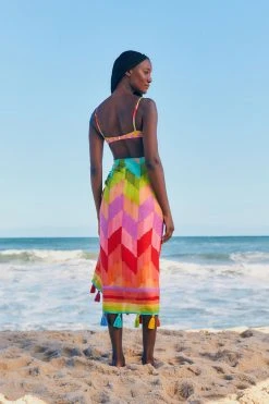 FARM RIO Swimwear Light Chevron Sarong
