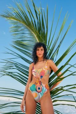 FARM RIO Summery Salad One Piece Swimsuit New In