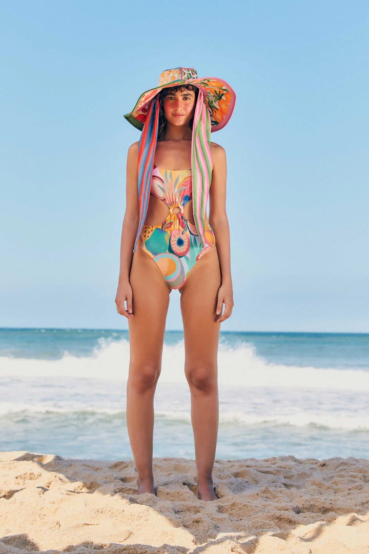 FARM RIO Summery Salad One Piece Swimsuit New In 2 FARM RIO Summery Salad One Piece Swimsuit New In