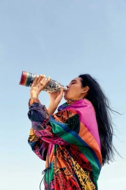 FARM RIO B&W MIDNIGHT LEOPARDS WATER BOTTLE