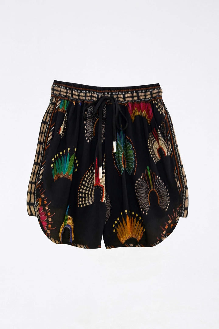 FARM RIO BLACK WONDERFUL HEADDRESS UNISEX SHORTS New In 6 FARM RIO BLACK WONDERFUL HEADDRESS UNISEX SHORTS New In