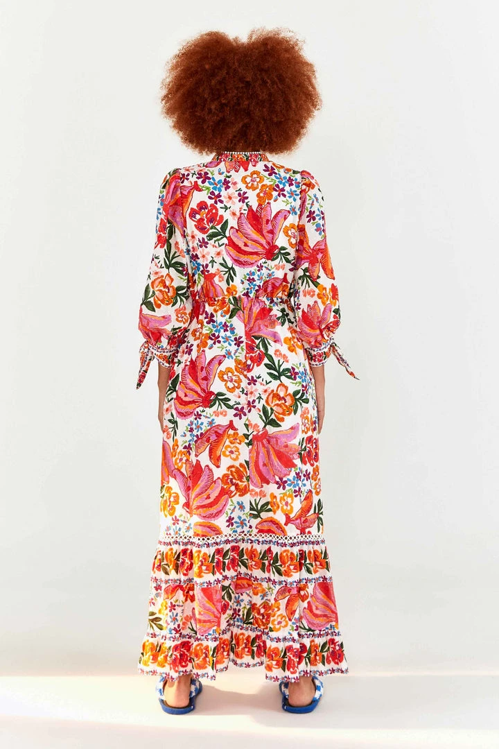 FARM RIO WHITE SPRING BANANAS MAXI DRESS 2 FARM RIO WHITE SPRING BANANAS MAXI DRESS