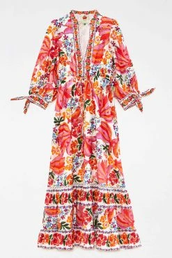 FARM RIO WHITE SPRING BANANAS MAXI DRESS 11 FARM RIO WHITE SPRING BANANAS MAXI DRESS