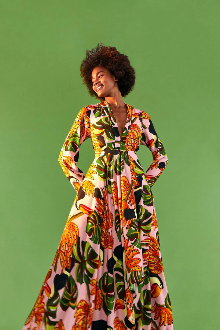 FARM RIO Pink Toucananas Maxi Dress 3 FARM RIO Pink Toucananas Maxi Dress