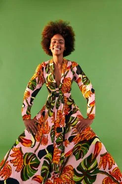 FARM RIO Pink Toucananas Maxi Dress