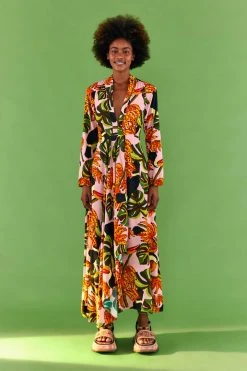 FARM RIO Pink Toucananas Maxi Dress 9 FARM RIO Pink Toucananas Maxi Dress