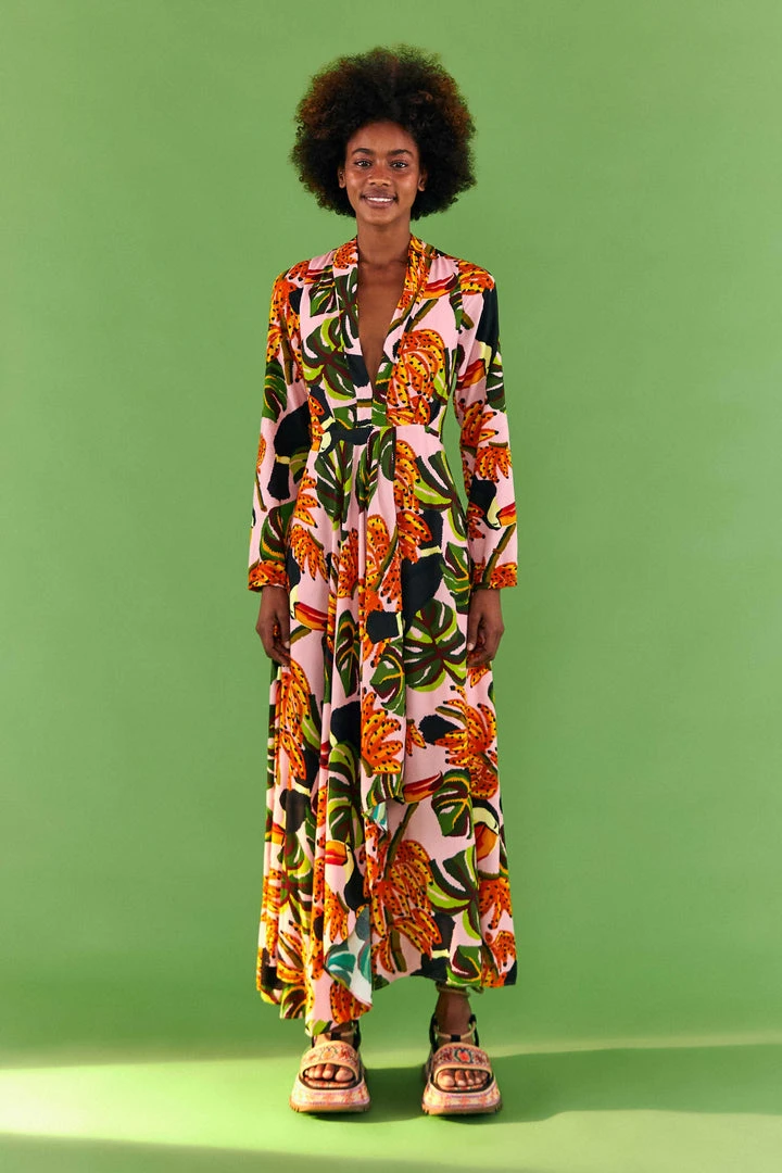 FARM RIO Pink Toucananas Maxi Dress 4 FARM RIO Pink Toucananas Maxi Dress