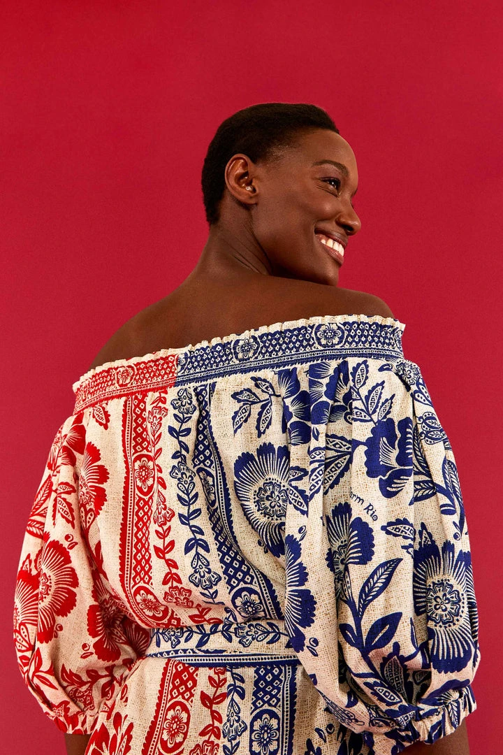 FARM RIO MIXED PINEAPPLE GARDEN OFF SHOULDER MINI DRESS 3 FARM RIO MIXED PINEAPPLE GARDEN OFF SHOULDER MINI DRESS