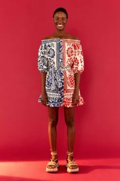 FARM RIO MIXED PINEAPPLE GARDEN OFF SHOULDER MINI DRESS 9 FARM RIO MIXED PINEAPPLE GARDEN OFF SHOULDER MINI DRESS