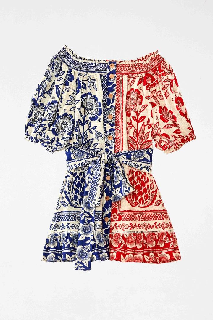 FARM RIO MIXED PINEAPPLE GARDEN OFF SHOULDER MINI DRESS 6 FARM RIO MIXED PINEAPPLE GARDEN OFF SHOULDER MINI DRESS