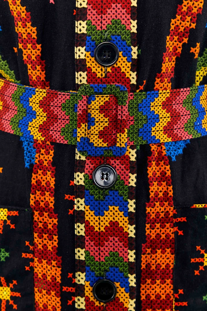 FARM RIO BLACK MACAW NIGHT LONG SLEEVE MINI DRESS 5 FARM RIO BLACK MACAW NIGHT LONG SLEEVE MINI DRESS