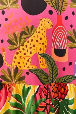 FARM RIO New In PINK POP LEOPARDS MIXED MIDI DRESS 9 FARM RIO New In PINK POP LEOPARDS MIXED MIDI DRESS