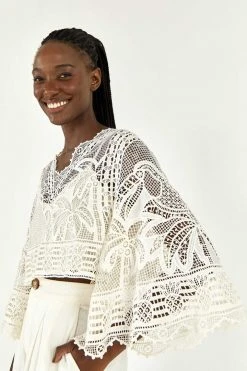 FARM RIO Off White Guipure Blouse Most Loved