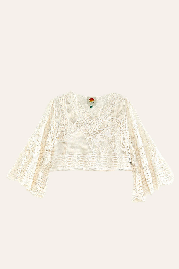 FARM RIO Off White Guipure Blouse Most Loved 5 FARM RIO Off White Guipure Blouse Most Loved