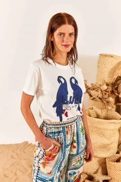 FARM RIO Blue Color Therapy T-Shirt New In