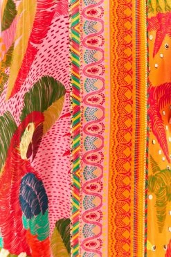 FARM RIO New In Mixed Scarves Midi Skirt 10 FARM RIO New In Mixed Scarves Midi Skirt