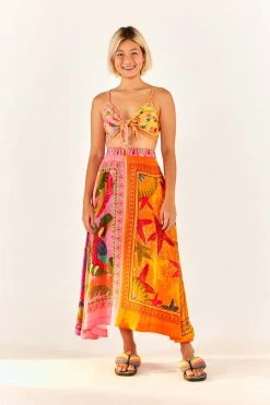 FARM RIO New In Mixed Scarves Top