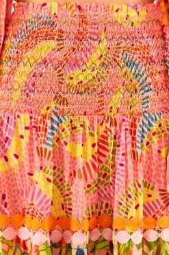 FARM RIO Mixed Pink Prints Midi Skirt New In