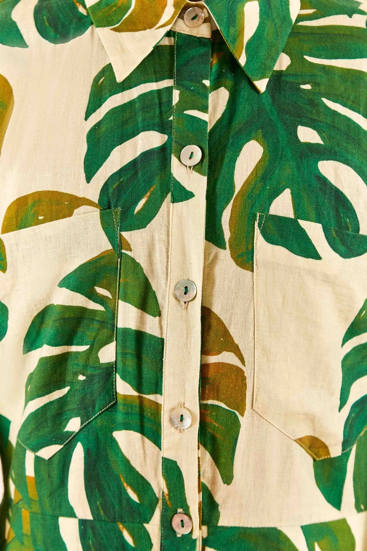 FARM RIO White Monstera Long Sleeve Romper 6 FARM RIO White Monstera Long Sleeve Romper