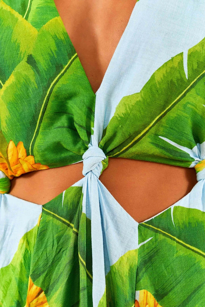 FARM RIO Blue Fresh Bananas Cut-Out Midi Dress 6 FARM RIO Blue Fresh Bananas Cut-Out Midi Dress