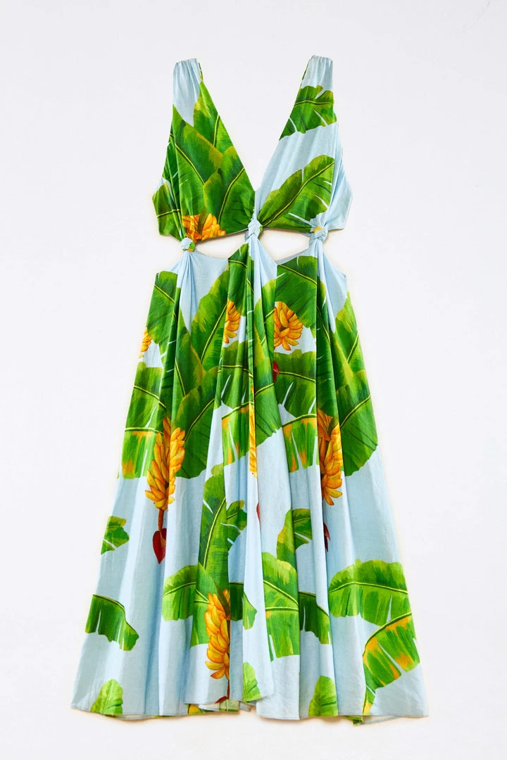 FARM RIO Blue Fresh Bananas Cut-Out Midi Dress 5 FARM RIO Blue Fresh Bananas Cut-Out Midi Dress
