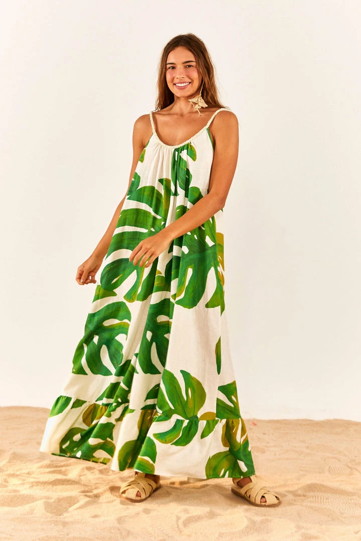 FARM RIO New In White Monstera Maxi Dress 4 FARM RIO New In White Monstera Maxi Dress
