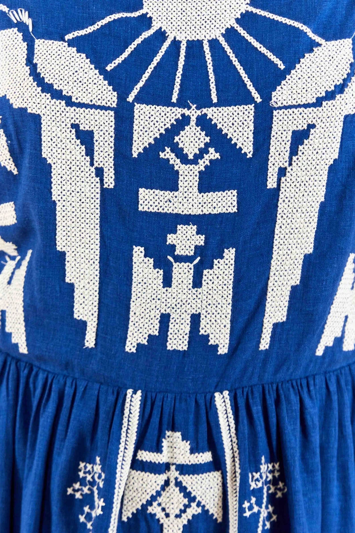 FARM RIO Navy Macaw Embroidered Maxi Dress 5 FARM RIO Navy Macaw Embroidered Maxi Dress