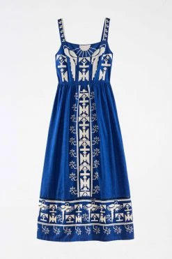 FARM RIO Navy Macaw Embroidered Maxi Dress 11 FARM RIO Navy Macaw Embroidered Maxi Dress
