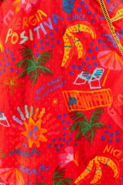 FARM RIO New In Red Good Vibes V Neck Maxi Dress