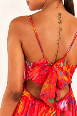 FARM RIO New In Red Good Vibes V Neck Maxi Dress