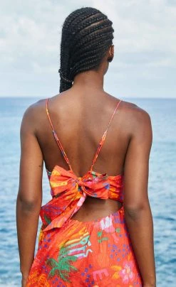 FARM RIO New In Red Good Vibes V Neck Maxi Dress