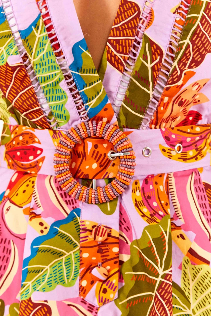 FARM RIO New In Lilac Beaks & Bananas V Neck Romper 5 FARM RIO New In Lilac Beaks & Bananas V Neck Romper